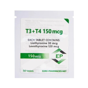 T3+T4 (T3-30mcg + T4-120mcg) – 150mcg/tab – 50 tab/bag EU Euro-Pharmacies 